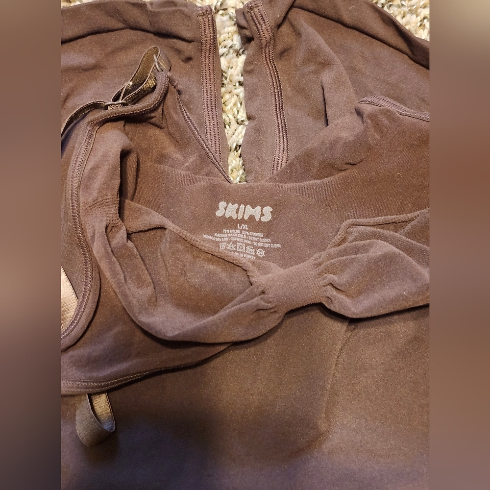 Skims Mid Thigh Brown Bodysuit Size L/XL
